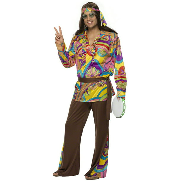60s Psychedelic Hippie Coat Ladies Fancy Dress Hippy Womens Adult Costume Jacket 